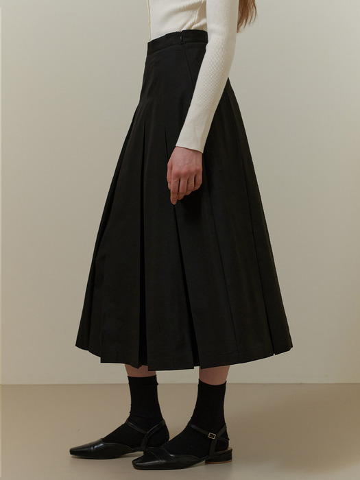 Chou pleats skirt (black)