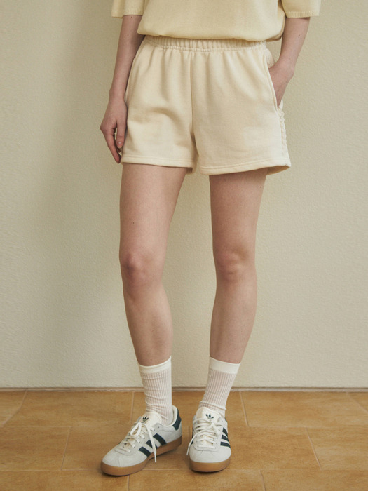 [단독] W/Flower Lace Cotton Short Pants 3color