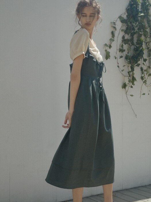 tie-waist linen dress