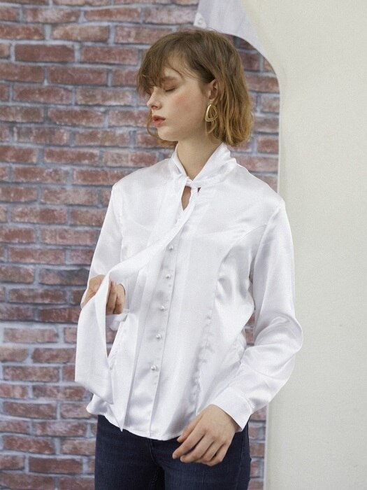 Satin Tie Blouse