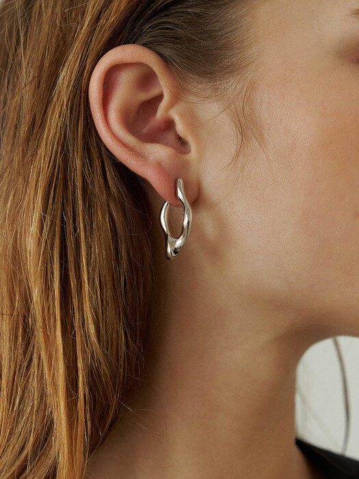 [GRAY Collection]Molten Hexa Earrings