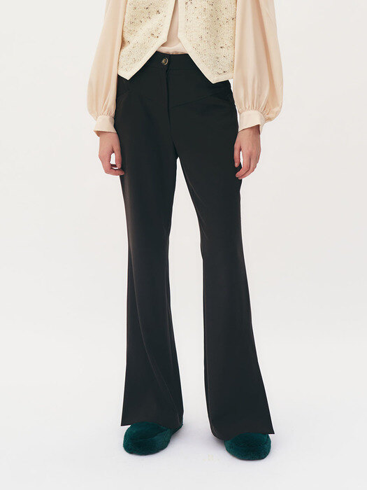 Bootcut tailored trousers (Choco brown)