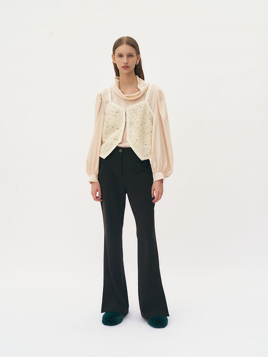 Bootcut tailored trousers (Choco brown)