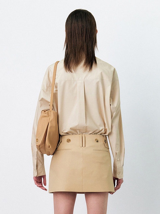 CURVED COLLAR SHIRTS - YELLOW BEIGE