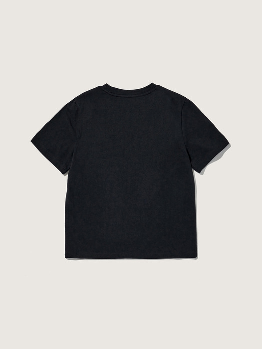 심볼 로고 베이지 숏슬리브 티셔츠 블랙