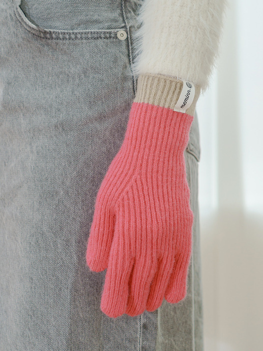 lip two tone stich touch finger gloves 3colors