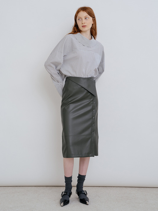 LEATHER PENCIL SKIRT 2 (2 COLORS)