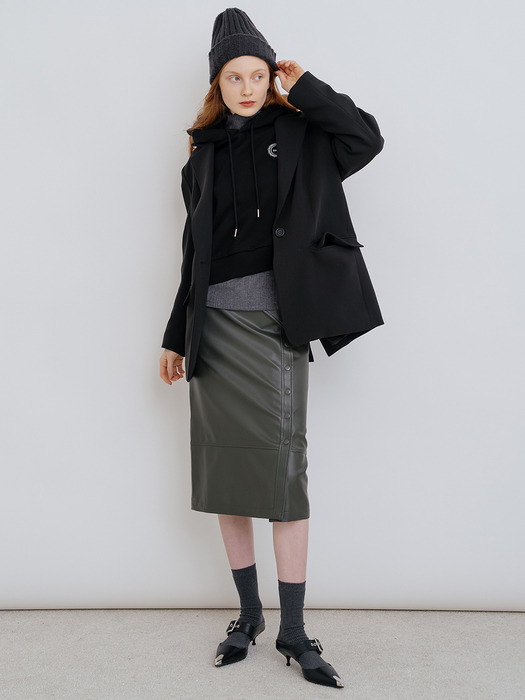 LEATHER PENCIL SKIRT 2 (2 COLORS)