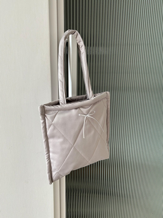 nolee ribbon padding mini bag_grey