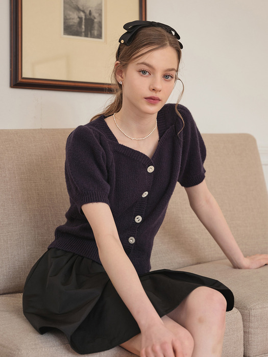 [24SS] Lautre Jenny Heart Navy Knit pullover