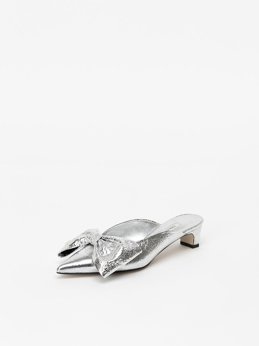 COSMO RIBBON MULES DISTRESSED SILVER