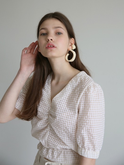 Banding Blouses_Beige Check