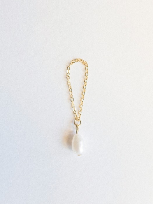 Mini pearl with 925 silver chain ring