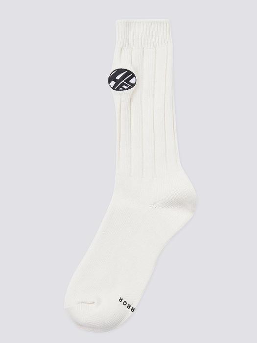 Distort logo socks Ivory