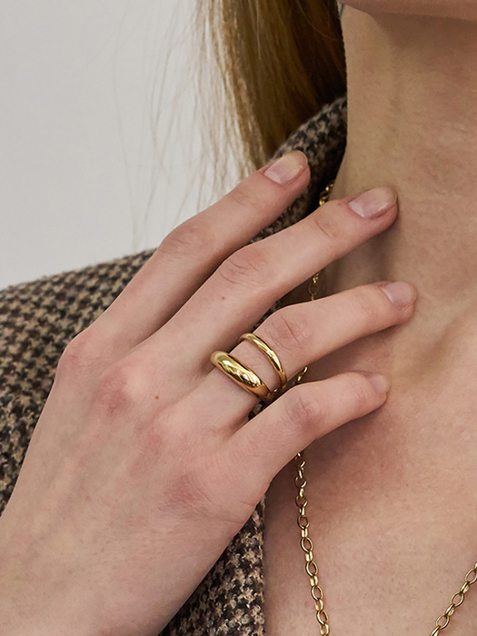 DOUBLE LAYERS RING SILVER/VERMEIL