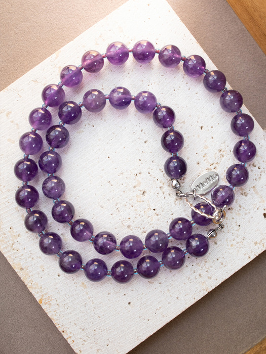 Purple gemstone surgical necklace