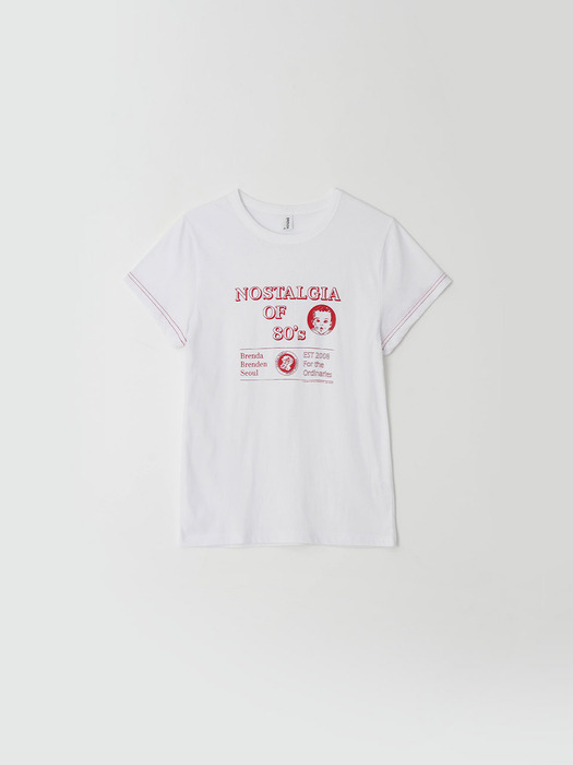 80s print t-shirt - red