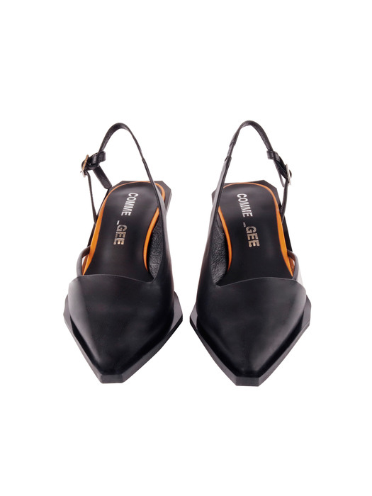 Asymmetric sling-back shoes(BLACK LABEL)-CG1011OR