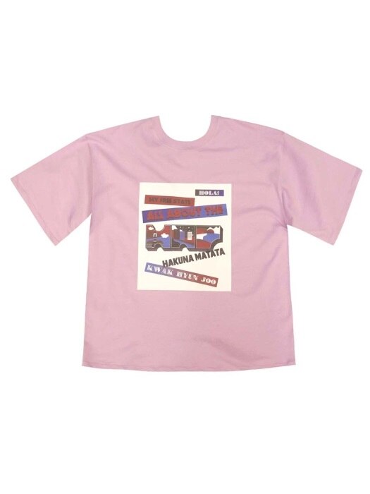 LAVENDER MAP GRAPHIC T-SHIRTS