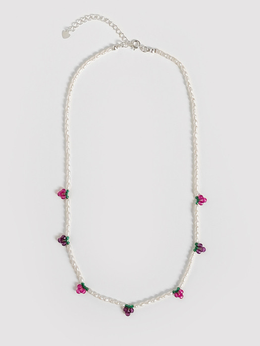 raspberry pearl necklace