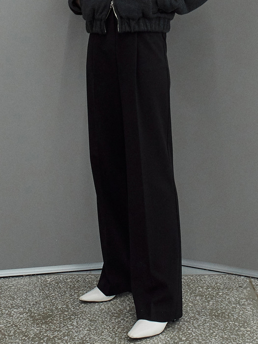 OU775 maxi wide slacks (black)