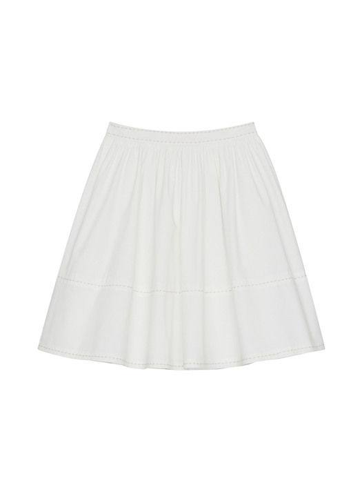 [EXCLUSIVE] Hilda Embroidery Skirt in White, Navy