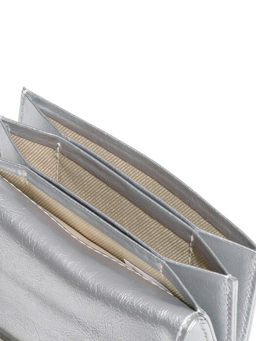 CRINKLE TRIANGLE ACCORDION POCKET - SILVER
