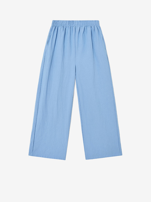 Washed vacation linen pants_sky blue