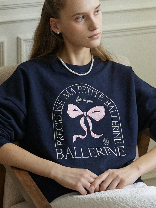 Ballerine Applique Sweatshirt - Navy