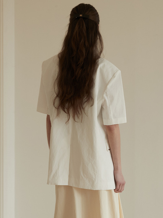 [단독]Half sleeve single jacket - Off white