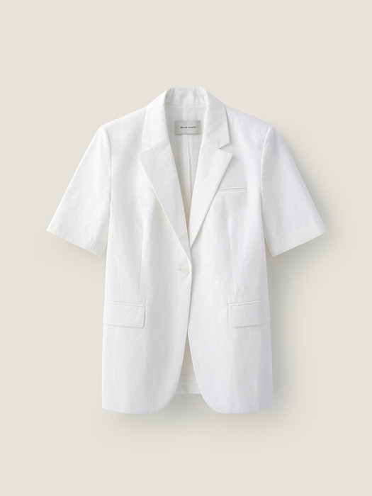 [단독]Half sleeve single jacket - Off white