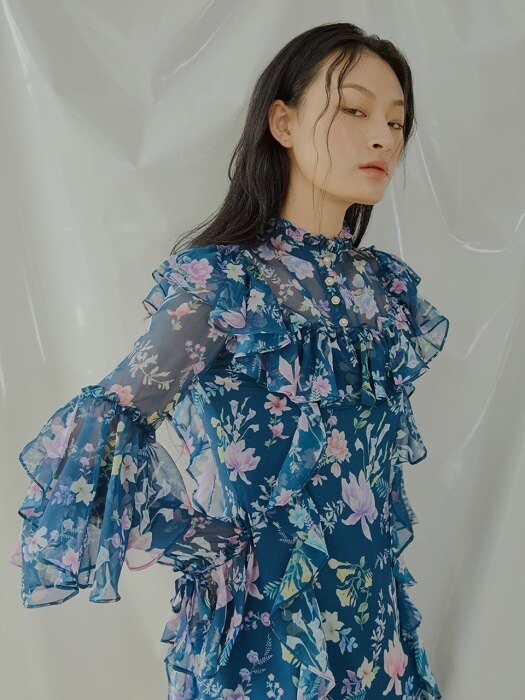 Flower Ruffle Dress [Print]