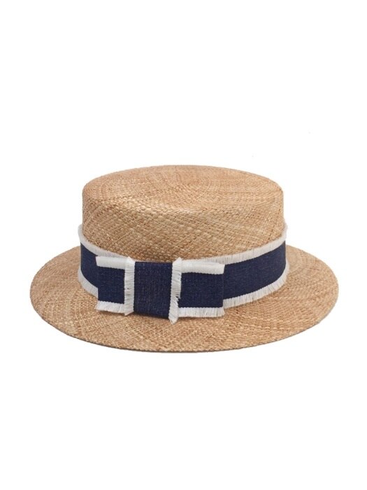 denim ribbon hepburn hat