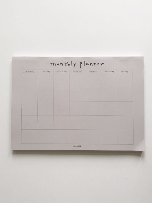Beige gray monthly planner 