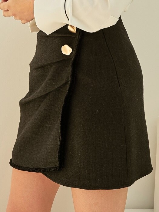 monts781 drape skirt (black)