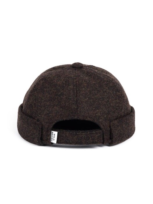 WOOL MELANGE BRIMLESS CAP (brown)