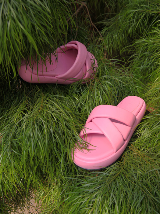 Sia Flatform Sandals Leather Pink