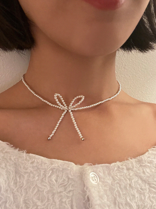 SMALL RIBBON NECKLACE (2colors) AN422015