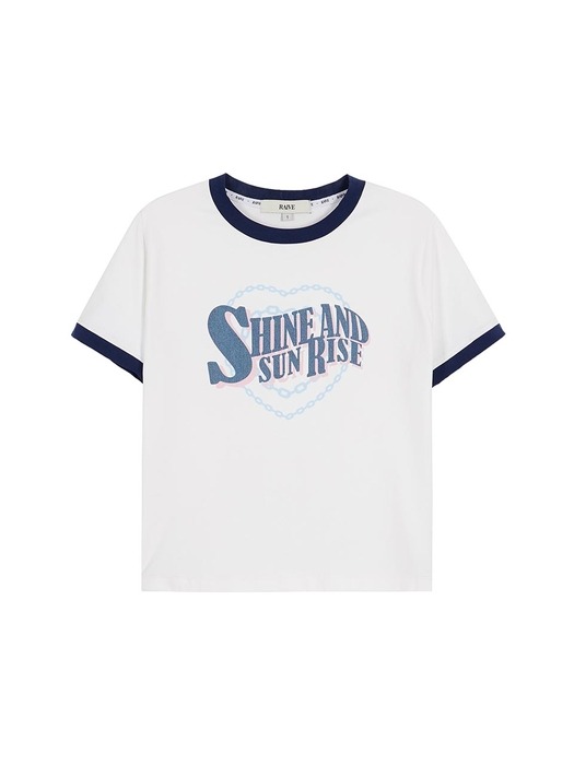 Shine Heart Graphic T-shirt in White VW3ME261-01