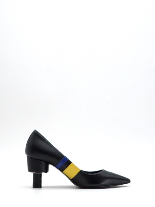 70 MIDDLE HEEL PUMPS IN THREE PRIMARY COLORS AND BLACK LEATHER 