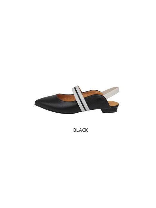 T015 pointed slingback black