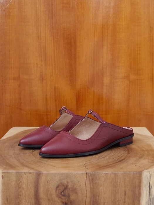 Mary janer mules Burgundy