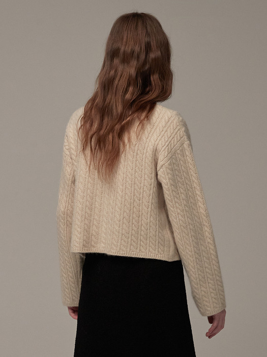 Twinkle cable cardigan - Light beige