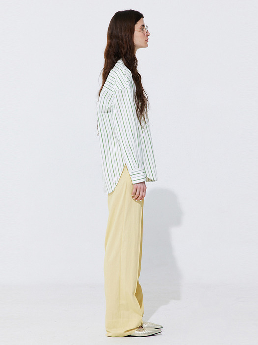 Belted Straight Trousers_Yellow