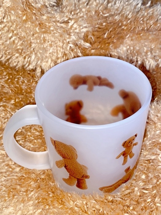 Bear glass mug cup (matte)