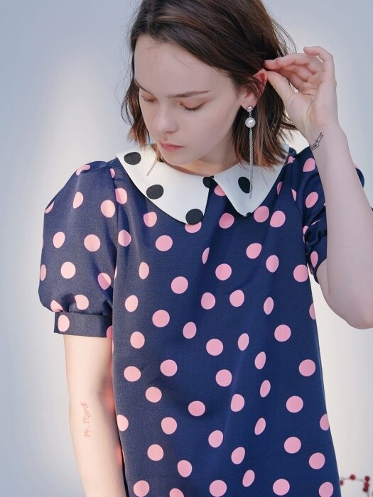 DOT MINI DRESS-PINK