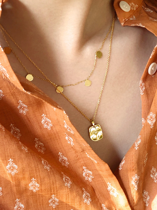 [2SET] gold necklace layered set