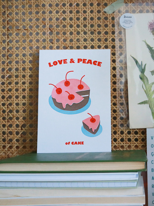 Peace cake 평화로운 케이크 레터프레스 라지 카드