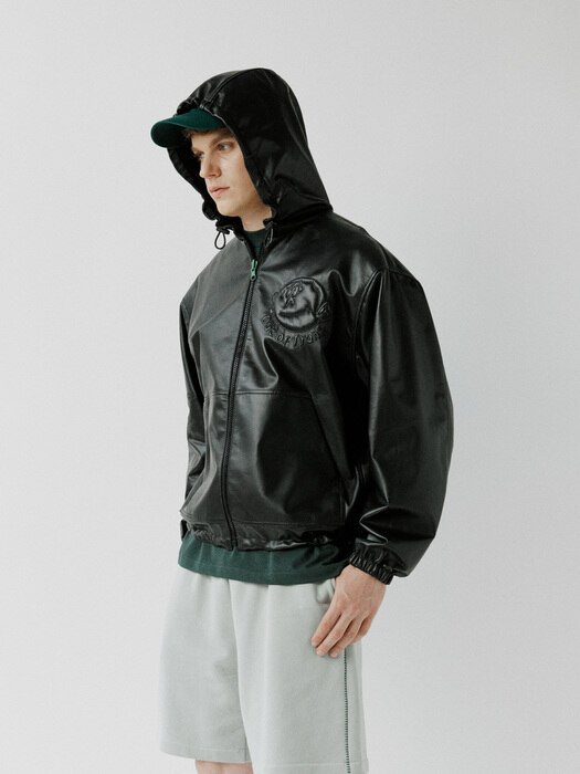 Character Leather Zip-Up Hoodie