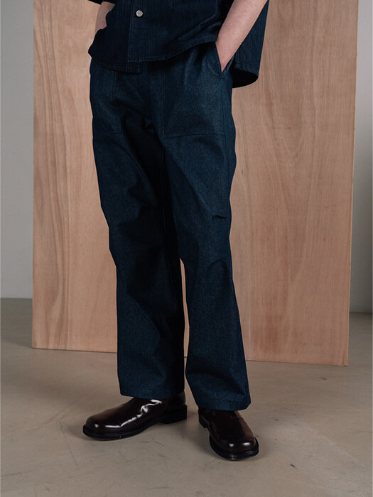 BELTED BAND PANTS [NAVY]